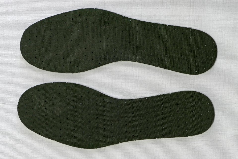 Textile and latex foam inner soles - upper side