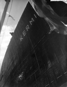 Tewaterlating tanker Kermia door mevrouw dAilly NDSM, Bestanddeelnr 907-0749