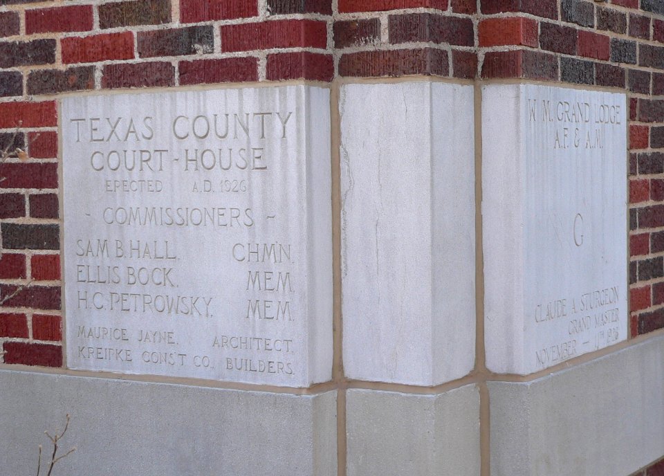 Texas County, Oklahoma courthouse cornerstone