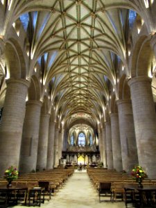 Tewkesbury Abbey, nave, looking east 01 photo