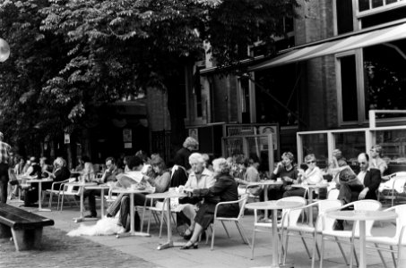 Terrasje voor hotel l Americain op Leidseplein in Amsterdam, Bestanddeelnr 932-1821