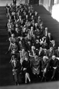 Symposium in Paleis op de Dam over film Bij de beesten af, Bestanddeelnr 926-2410