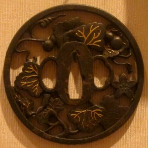 Swordguard (tsuba), Japan, Edo period, 18th-19th century, iron and gold, HAA