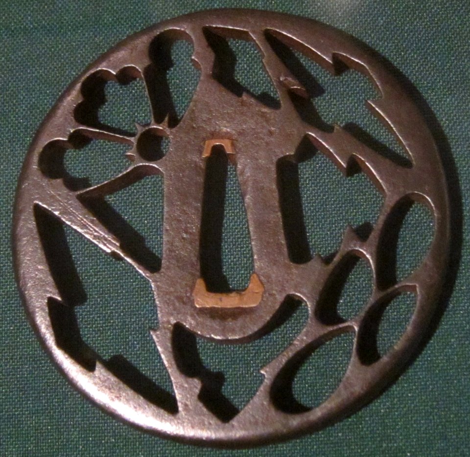 Sword guard with 3 friends of winter attributed to Akasaka Tadamasa II, mid-17th century, iron