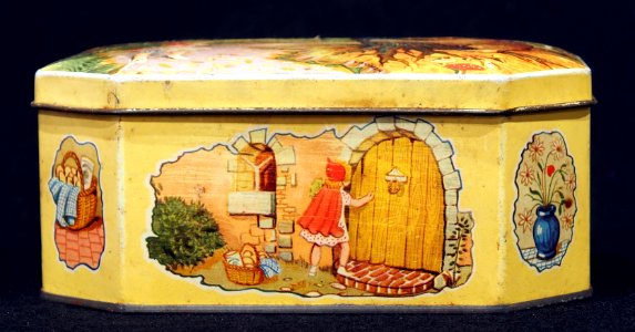 Sweets tin with red ridinh hood drawings, (England), pic1