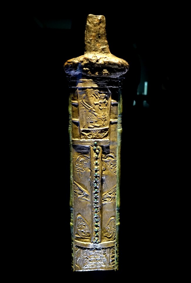 Sword sheath (replica), Gutenstein, Stadt Sigmaringen, Kreis Sigmaringen, 7th century AD, silver - Landesmuseum Württemberg - Stuttgart, Germany - DSC02967