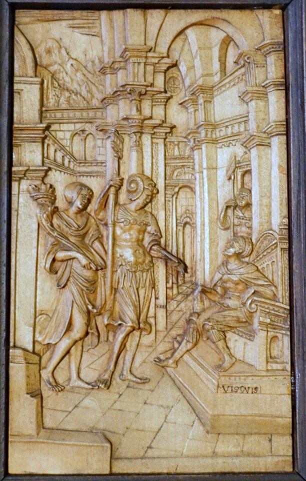Symbolic Representation of the Powerful Merchant Jakob Fugger, by Sebastian Loscher, Augsburg, c. 1525, linden wood - Bode-Museum - DSC03043