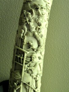 Sword hilt (detail), Japan, artist unknown, carved ivory - George Walter Vincent Smith Art Museum - DSC03547