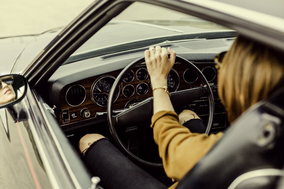 Driver speedometer steering wheel