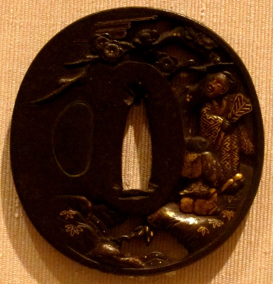 Swordguard (tsuba), Japan, Edo period, 18th-19th century, iron, gold and copper, HAA