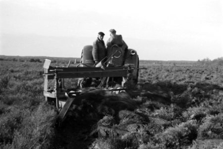 Terreinen, schijvenstoppelploegen, tractoren, arbeiders, Veluwe Hul, Bestanddeelnr 170-0789
