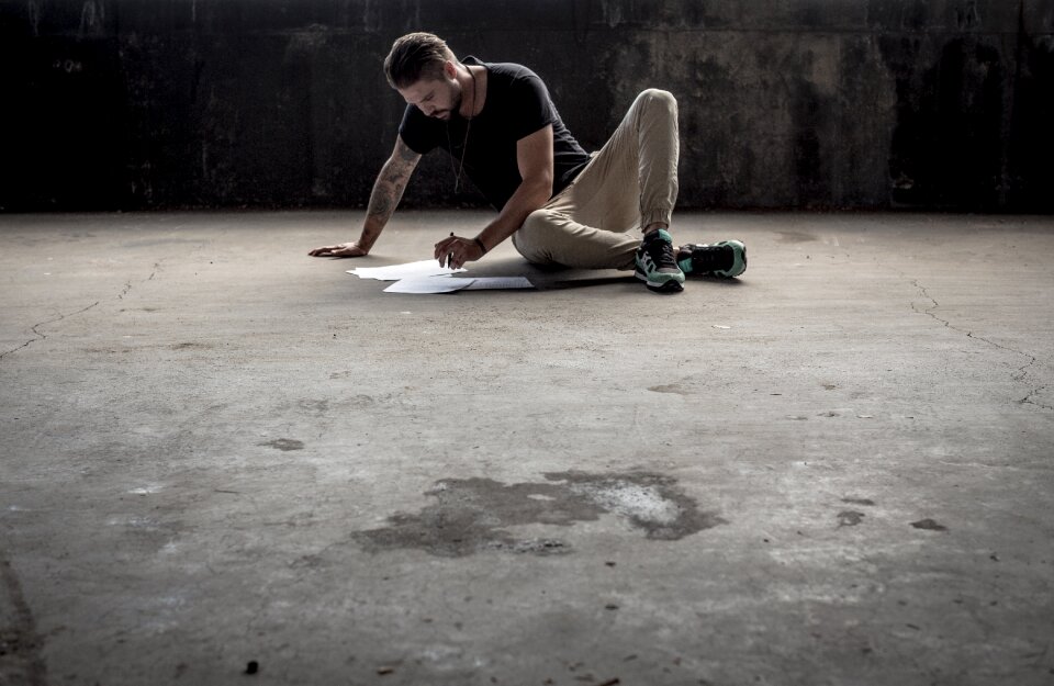 Pavement person working