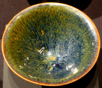 Tea bowl with hare's fur glaze, Jian ware, Fujian province, China, Southern Song dynasty, 1100s-1200s AD, stoneware, black-brown glaze - Portland Art Museum - Portland, Oregon - DSC08459