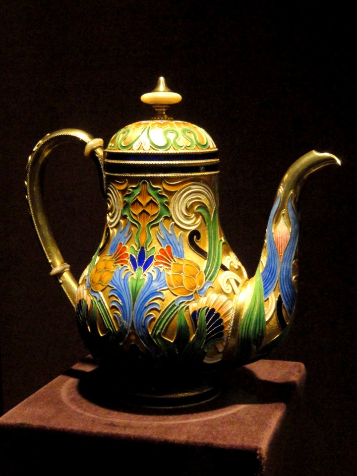 Tea Service, before 1896, House of Faberge, Russia, silver gilt and enamel - Cleveland Museum of Art - DSC08962