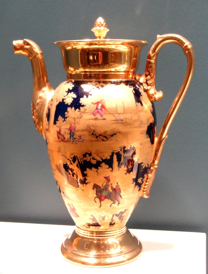 Tea and Coffee Service, c. 1820, Denuelle Porcelain Manufactory, Paris, porcelain, enamel, gilding - Art Institute of Chicago - DSC09834