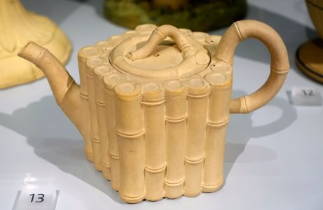 Teapot, 1779-1780, Caneware molded in the form of cut bamboo - Wedgwood Museum - Barlaston, Stoke-on-Trent, England - DSC09590