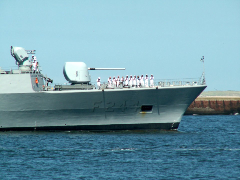TCG Barbaros F244 bow at IJmuiden, Port of Amsterdam