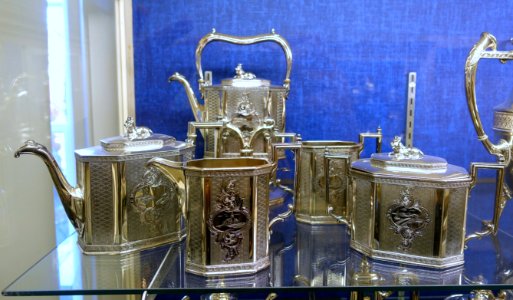Tea service, Reed & Barton, c. 1875, silver plate - Old Colony History Museum - Taunton, Massachusetts - DSC03991