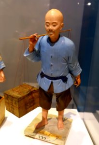 Tea porter (Chinese porter), Guangzhou, China, c. 1803 AD, unfired clay, paint, wood, human hair- Peabody Essex Museum - Salem, MA - DSC05275