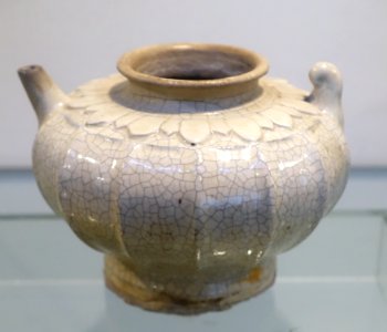 Teapot, crackled white glaze ceramic - Lý dynasty, 11th-12th century AD - Vietnam National Museum of Fine Arts - Hanoi, Vietnam - DSC05394 photo