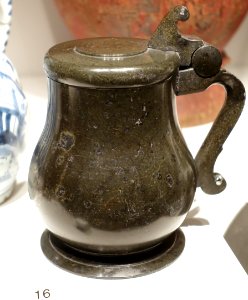 Tankard, probably from Germany, serpentine stone - Nordiska museet - Stockholm, Sweden - DSC09785