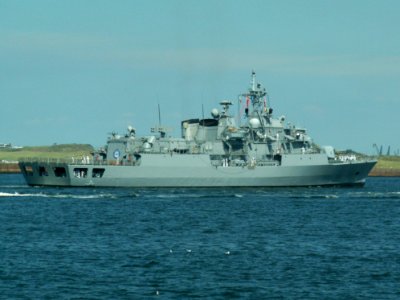 TCG Barbaros F244 astern at IJmuiden, Port of Amsterdam