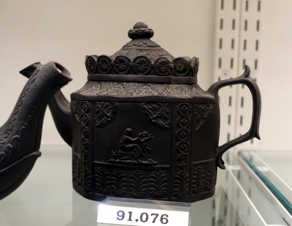 Teapot, Sowter and Co., Mexborough, South Yorkshire, England, 1810-1820, black basalt stoneware, HD 91.076 - Flynt Center of Early New England Life - Deerfield, Massachusetts - DSC04685