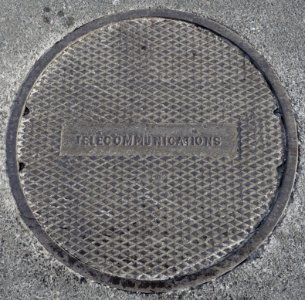 Telecommunications - manhole cover - Harvard University - Cambridge, MA - DSC02618