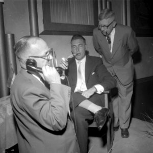 Telegrafische pijprookwedstrijd Nederland tegen Amerika, Bestanddeelnr 908-7844