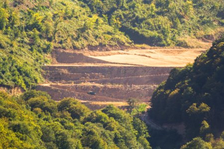 Teghut Mine - waste rock storage area (closeup)