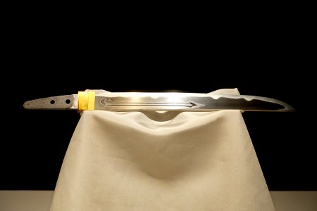 Tanto sword, by Sadamune, Kamakura period, 1300s AD - Tokyo National Museum - Ueno Park, Tokyo, Japan - DSC08808