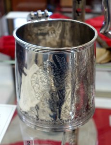 Tankard, Jacobus van der Spiegel, New York City, c. 1695, silver - Bennington Museum - Bennington, VT - DSC08702