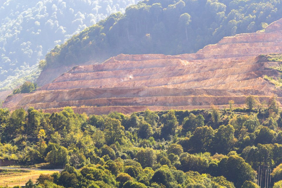 Teghut Mine - closeup of open pit