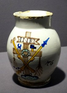Tankard, Slovakia, 1676, ceramic - Museum of Anthropology, University of British Columbia - DSC08902