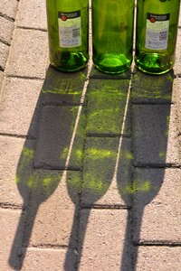 Green shadow bottles glass