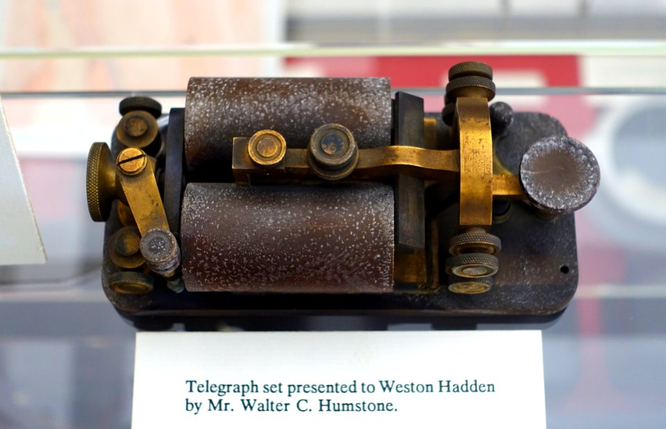 Telegraph set, presented to Weston Hadden by Mr. Walter C. Humstone - Bennington Museum - Bennington, VT - DSC08646