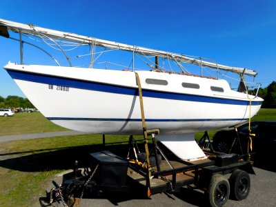 Tanzer 22 sailboat on trailer