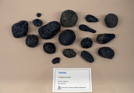 Tektites, Philippines - University of Arizona Mineral Museum - University of Arizona - Tucson, AZ - DSC08496