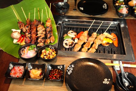 Cooking meat fire