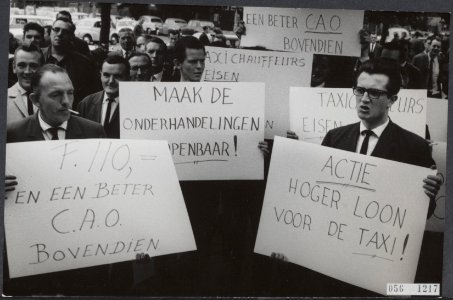 Taxis, demonstraties, Protestacties, loonsverhoging, Bestanddeelnr 056-1217