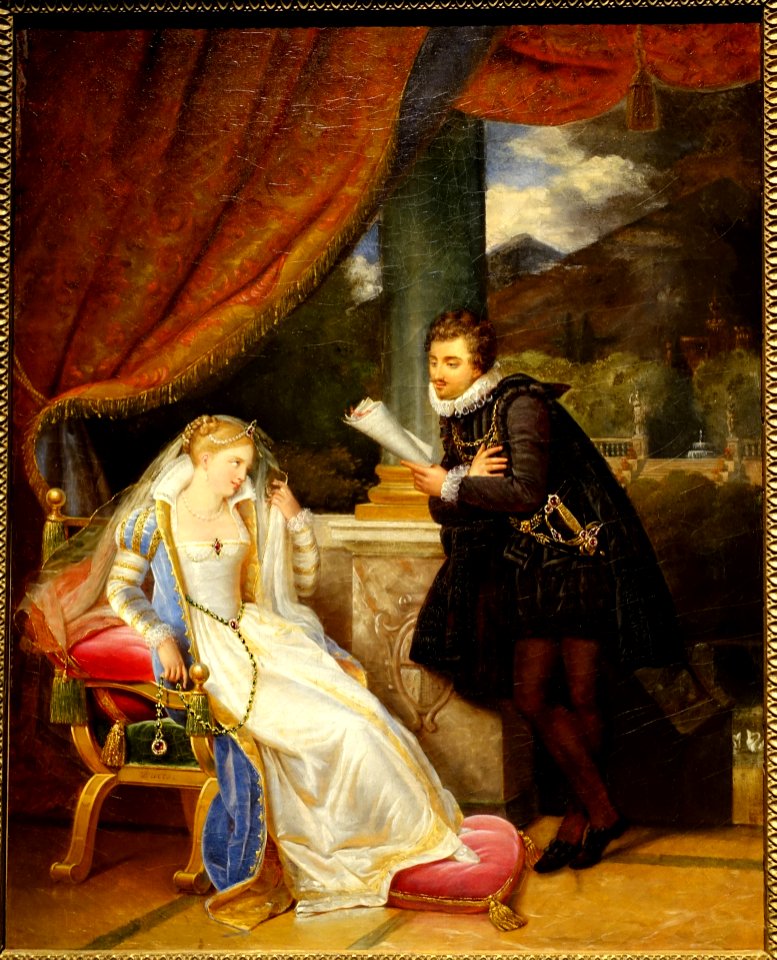 Tasso reading an episode from Jerusalem Delivered to Princess Eleanor, or Poetry, by Louis Ducis, France, c. 1819-1822, oil on canvas - Montreal Museum of Fine Arts - Montreal, Canada - DSC08698
