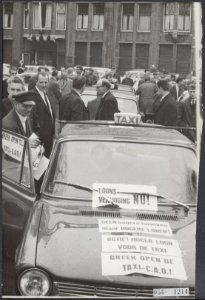 Taxis, demonstraties, Protestacties, loonsverhoging, Bestanddeelnr 056-1214