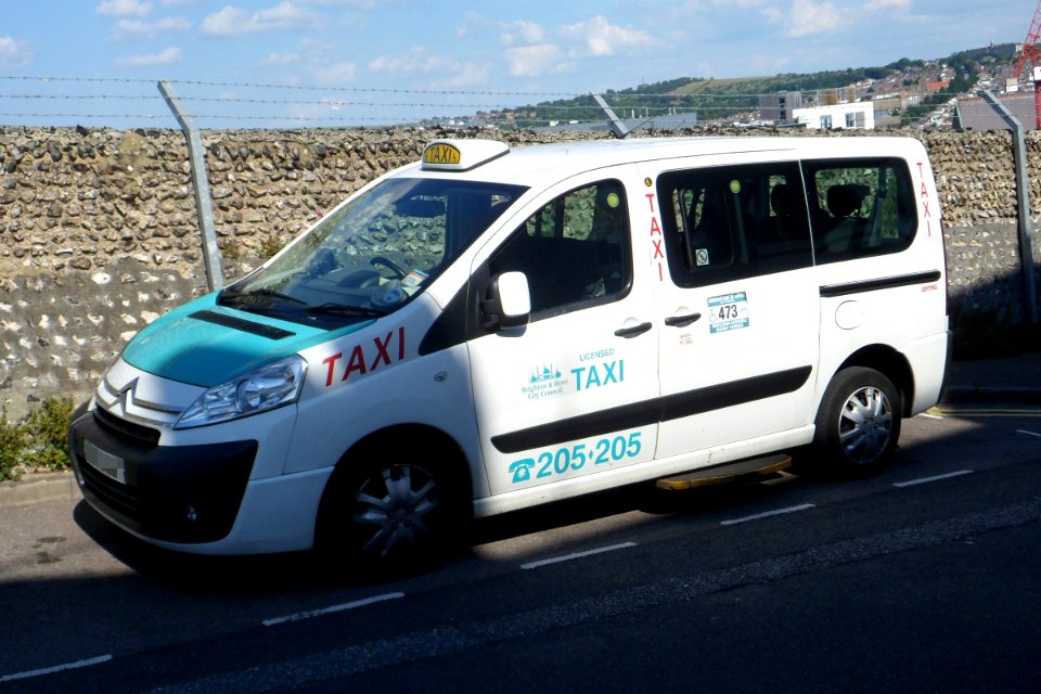 Taxi licensed by Brighton and Hove City Council (7-seater Citroën) at Howard Place, Brighton (August 2013)