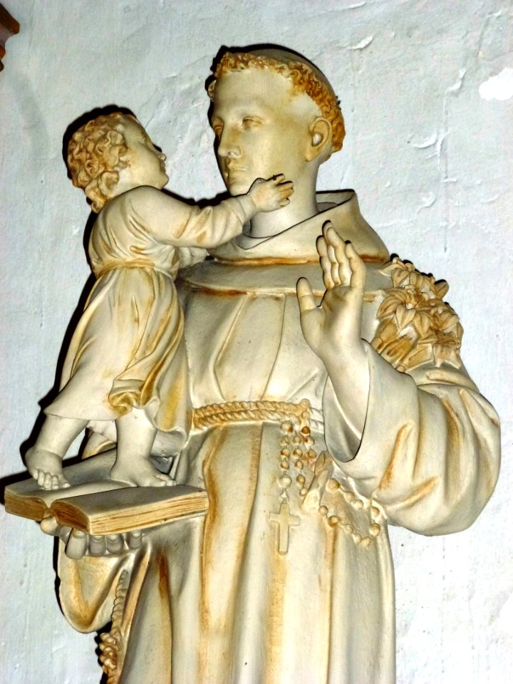 Tatinghem (Pas-de-Calais, Fr) Église Saint-Jacques, statue Saint Antoine