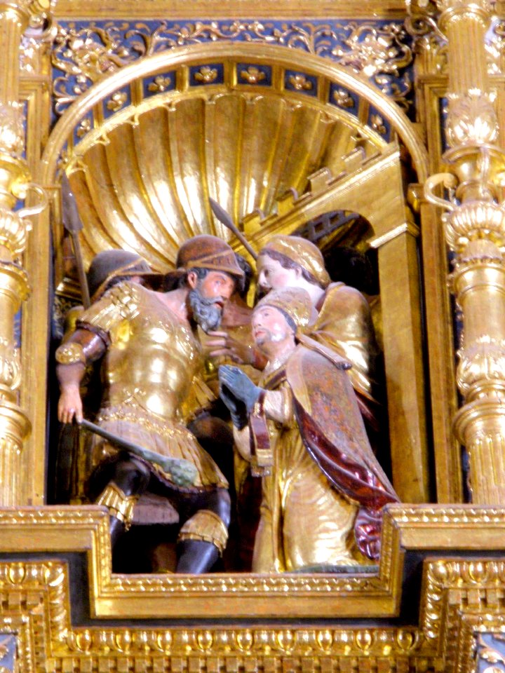 Tauste - Iglesia de Santa María, detalle del retablo mayor 2