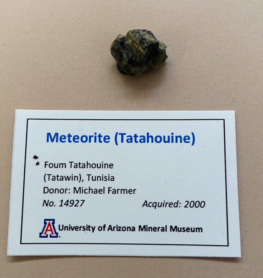 Tatahouine meteorite, Tunisia - University of Arizona Mineral Museum - University of Arizona - Tucson, AZ - DSC08477