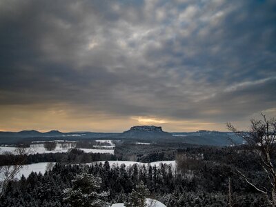 Mountains wintry landscape photo