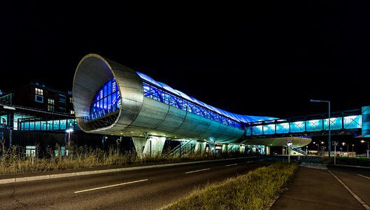 Night railway lights photo