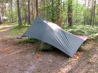 Tarpaulin to cover a tent photo
