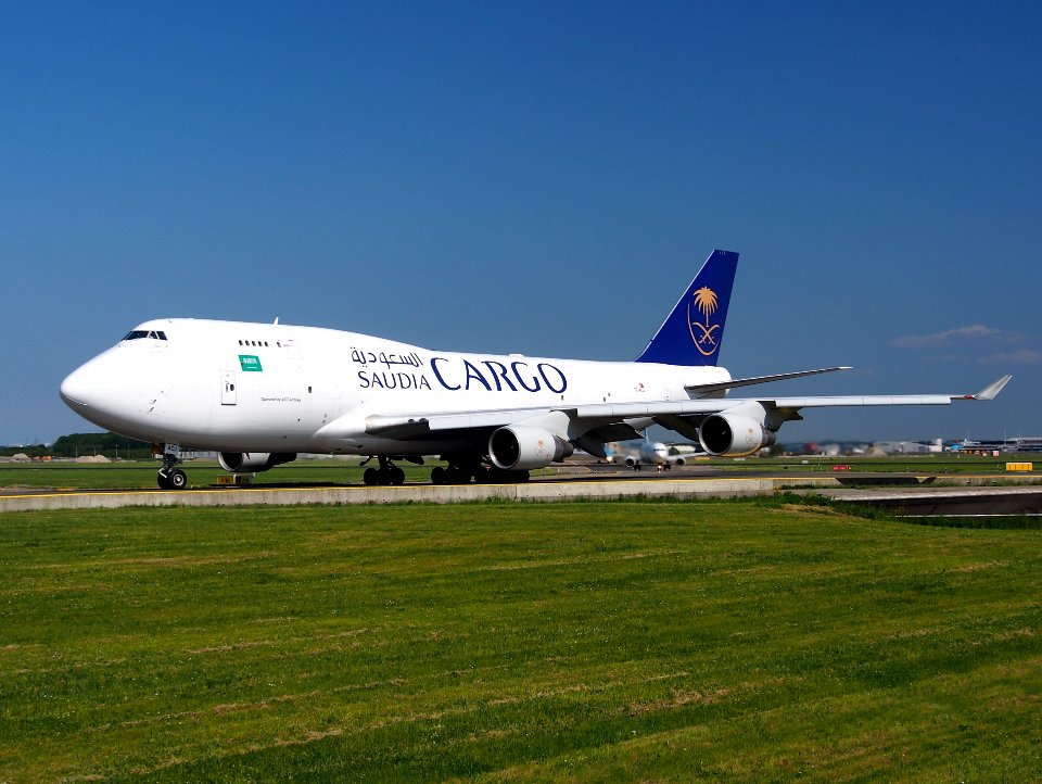 TC-ACJ Saudi Arabian Airlines Boeing 747-433(BDSF) taxiing at Schiphol (AMS - EHAM), The Netherlands, 18may2014, pic-3